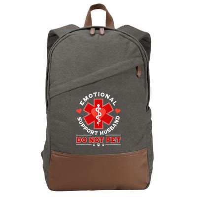 Emotional Support Husband Do Not Pet Cotton Canvas Backpack
