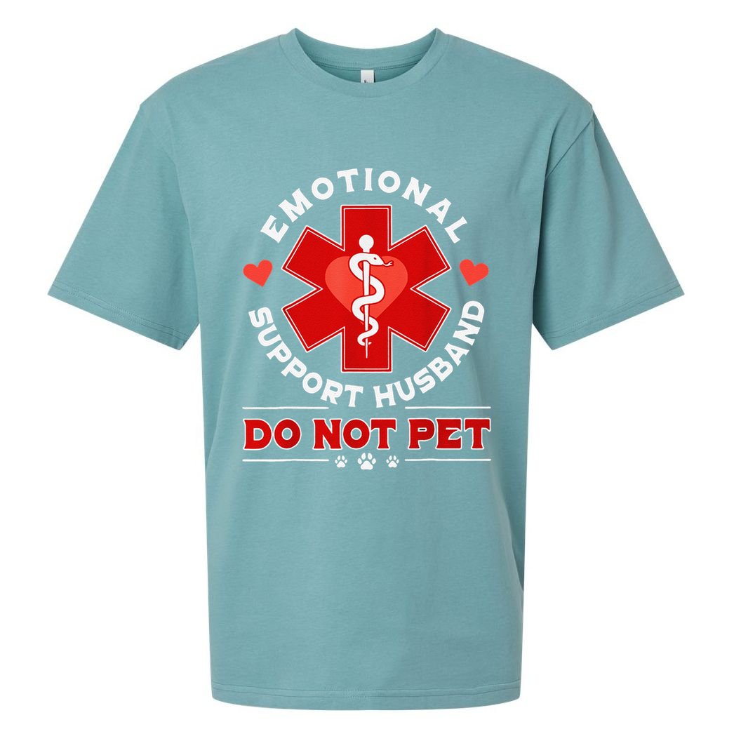 Emotional Support Husband Do Not Pet Sueded Cloud Jersey T-Shirt