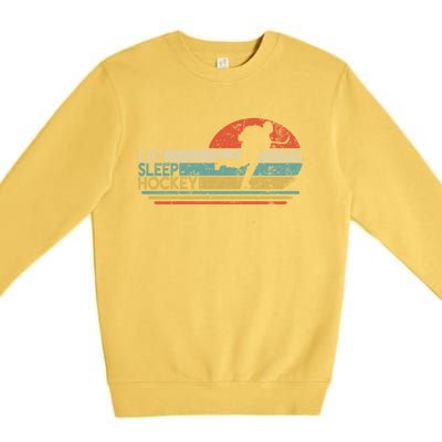 Eat Sleep Hockey Player And Fan Gift Premium Crewneck Sweatshirt