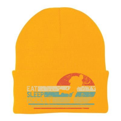 Eat Sleep Hockey Player And Fan Gift Knit Cap Winter Beanie