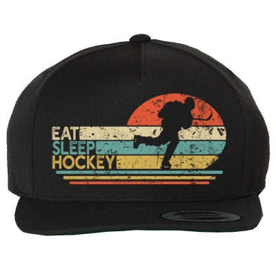 Eat Sleep Hockey Player And Fan Gift Wool Snapback Cap