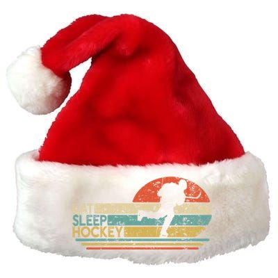 Eat Sleep Hockey Player And Fan Gift Premium Christmas Santa Hat