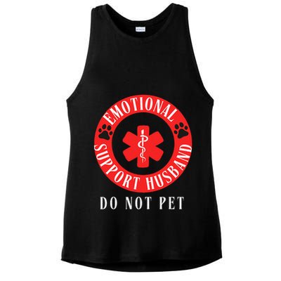 Emotional Support Husband Do Not Pet Ladies PosiCharge Tri-Blend Wicking Tank