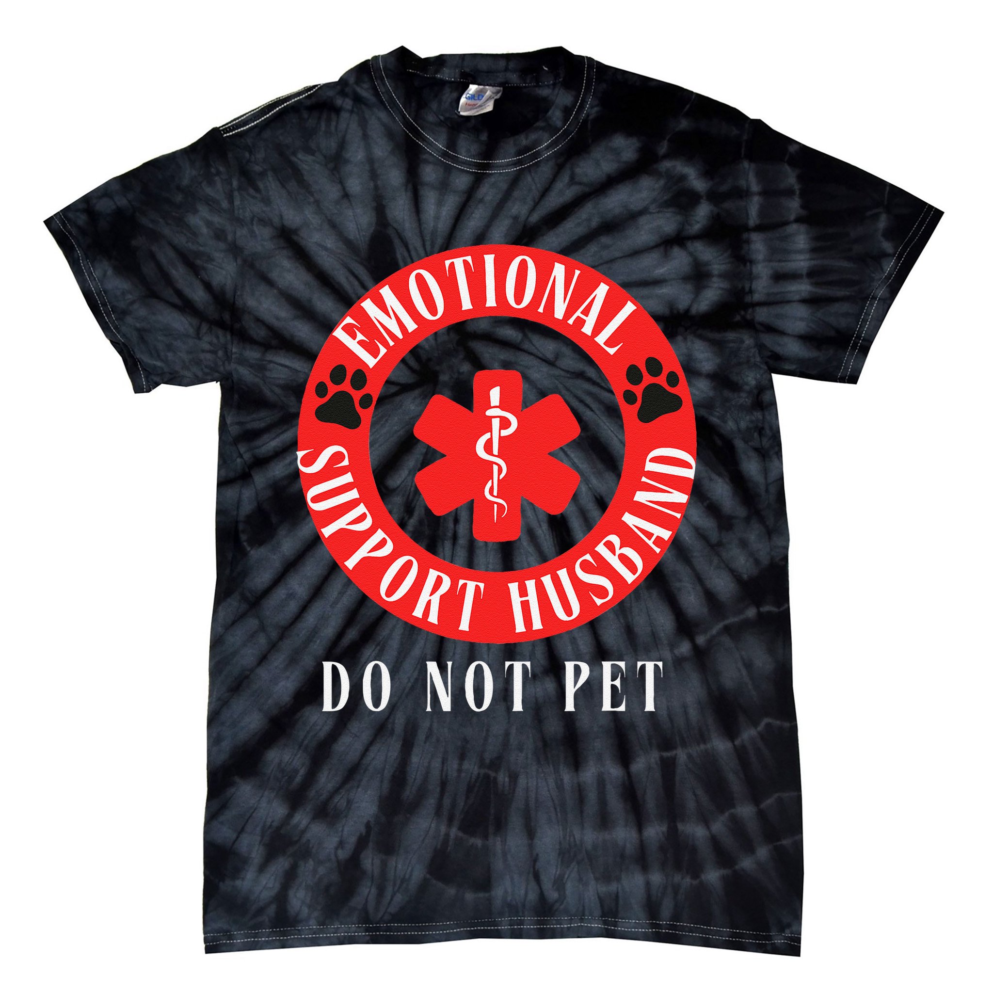 Emotional Support Husband Do Not Pet Tie-Dye T-Shirt