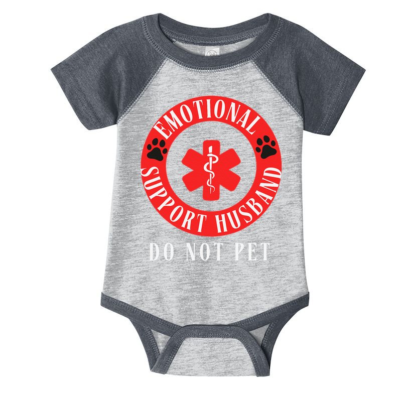 Emotional Support Husband Do Not Pet Infant Baby Jersey Bodysuit