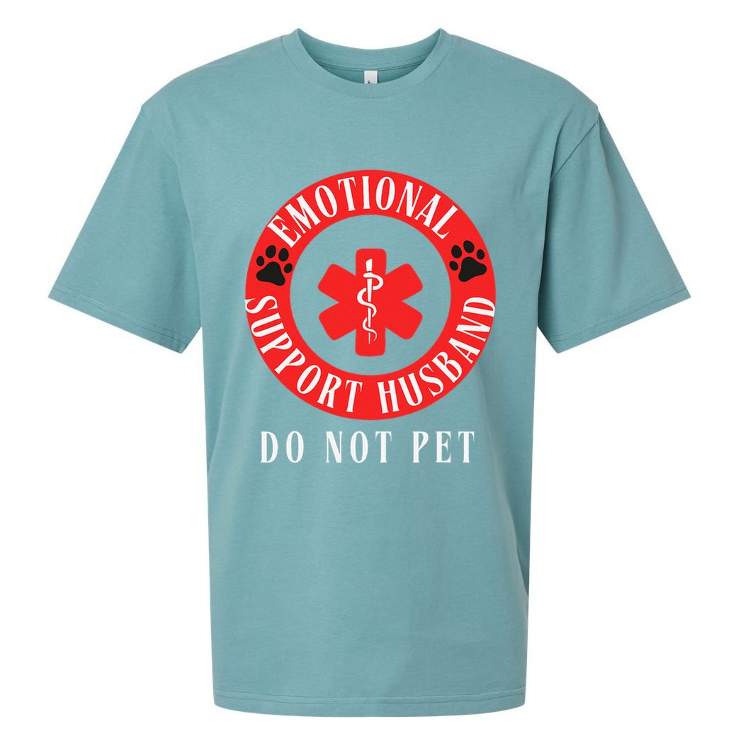 Emotional Support Husband Do Not Pet Sueded Cloud Jersey T-Shirt