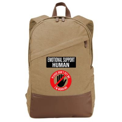 Emotional Support Human Halloween Costume Do Not Pet Me Cotton Canvas Backpack