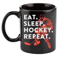 Eat Sleep Hockey Repeat Gift 11oz C Handle Ceramic Mug