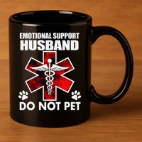 Emotional Support Husband Do Not Pet 11oz C Handle Ceramic Mug