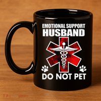 Emotional Support Husband Do Not Pet 11oz C Handle Ceramic Mug