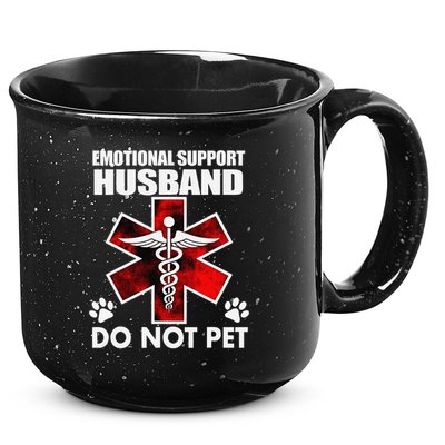 Emotional Support Husband Do Not Pet 15oz Campfire Ceramic Mug