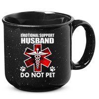 Emotional Support Husband Do Not Pet 15oz Campfire Ceramic Mug