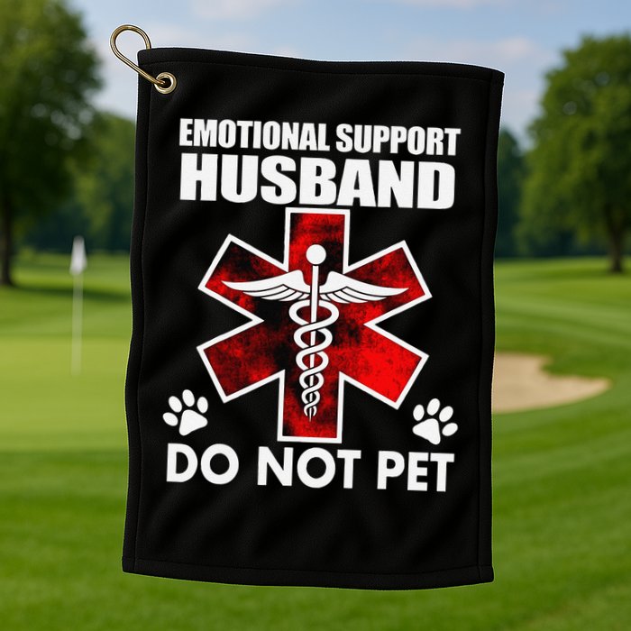 Emotional Support Husband Do Not Pet Golf Towel