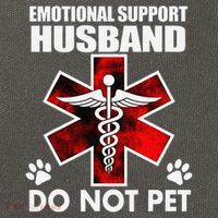 Emotional Support Husband Do Not Pet Cotton Canvas Backpack