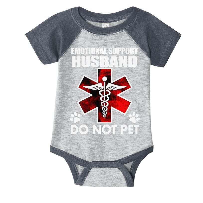Emotional Support Husband Do Not Pet Infant Baby Jersey Bodysuit