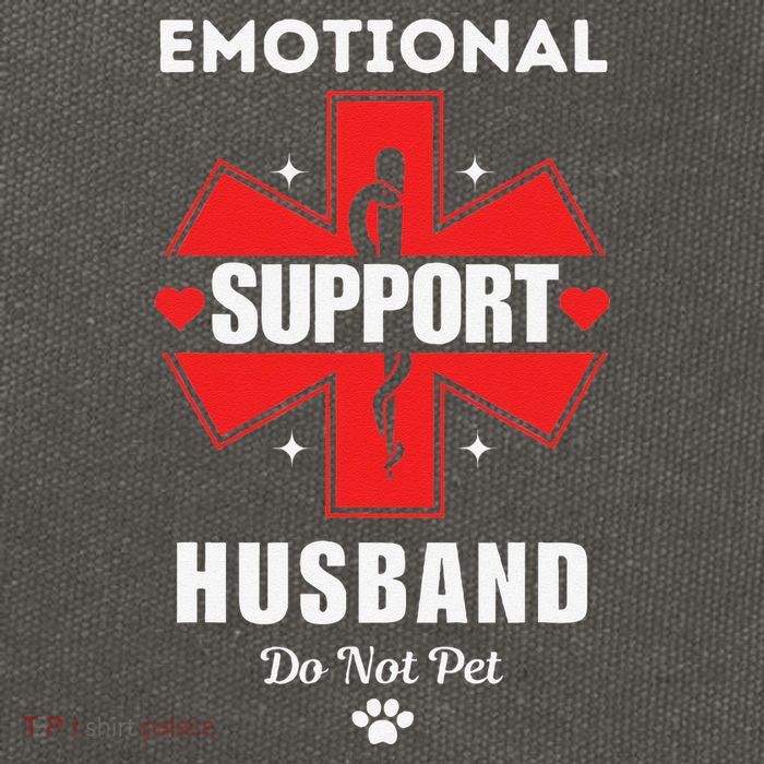 Emotional Support Husband Do Not Pet Cotton Canvas Backpack