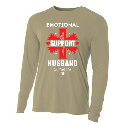 Emotional Support Husband Do Not Pet Cooling Performance Long Sleeve Crew