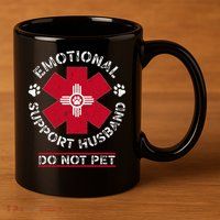 Emotional Support Husband Do Not Pet 11oz C Handle Ceramic Mug