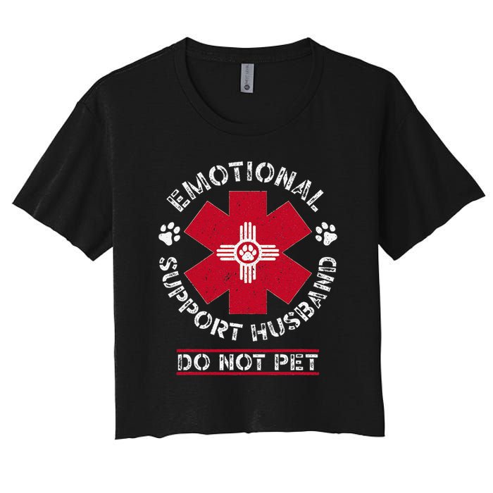 Emotional Support Husband Do Not Pet Women's Crop Top Tee