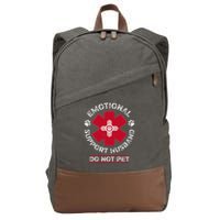 Emotional Support Husband Do Not Pet Cotton Canvas Backpack