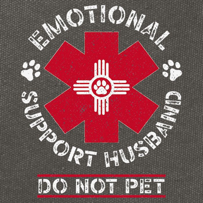 Emotional Support Husband Do Not Pet Cotton Canvas Backpack
