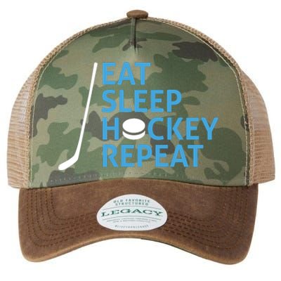 Eat Sleep Hockey Repeat Legacy Tie Dye Trucker Hat