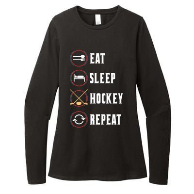 Eat Sleep Hockey Repeat Sport Hockey Player Goalie Hockey Gift Womens CVC Long Sleeve Shirt