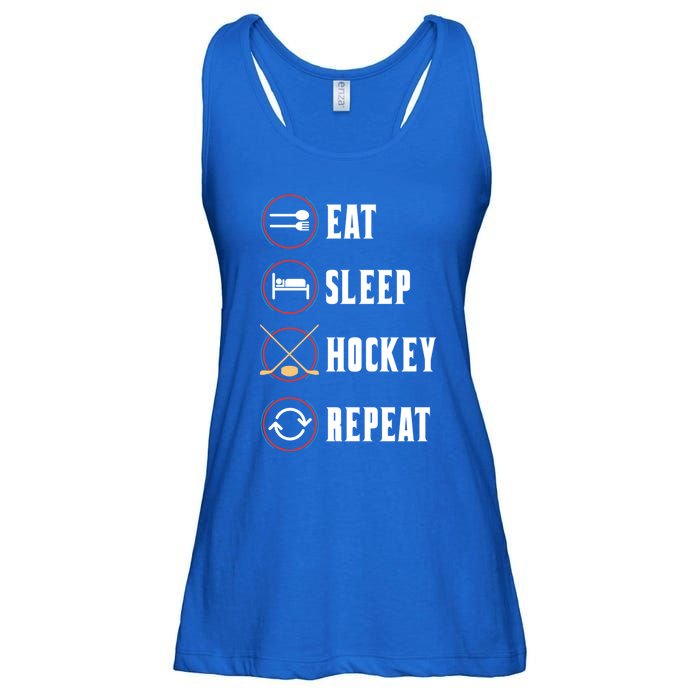 Eat Sleep Hockey Repeat Sport Hockey Player Goalie Hockey Gift Ladies Essential Flowy Tank