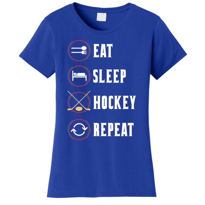 Eat Sleep Hockey Repeat Sport Hockey Player Goalie Hockey Gift Women's T-Shirt