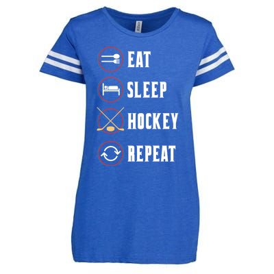 Eat Sleep Hockey Repeat Sport Hockey Player Goalie Hockey Gift Enza Ladies Jersey Football T-Shirt