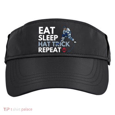 Eat Sleep Hat Trick Repeat Funny Soccer Hockey Design Gift Adult Drive Performance Visor