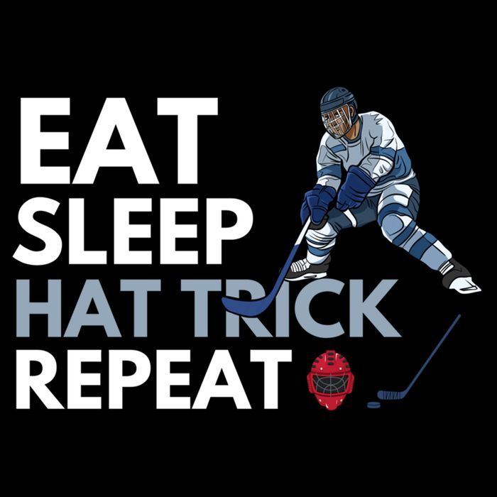 Eat Sleep Hat Trick Repeat Funny Soccer Hockey Design Gift Bucket Hat