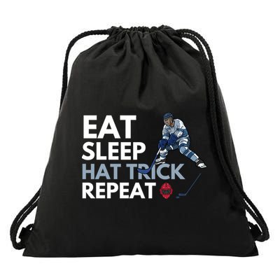 Eat Sleep Hat Trick Repeat Funny Soccer Hockey Design Gift Drawstring Bag