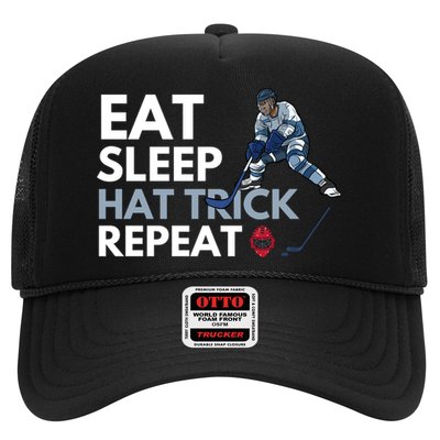 Eat Sleep Hat Trick Repeat Funny Soccer Hockey Design Gift Trucker Hat