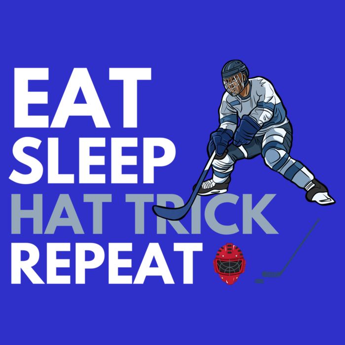 Eat Sleep Hat Trick Repeat Funny Soccer Hockey Design Gift Zip Tote Bag