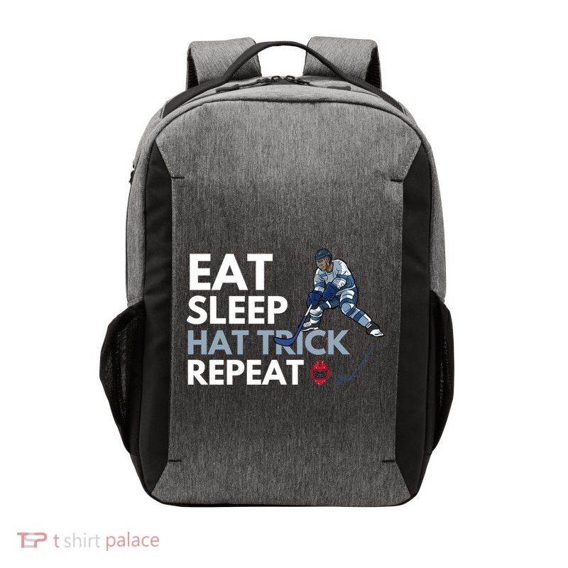 Eat Sleep Hat Trick Repeat Funny Soccer Hockey Design Gift Vector Backpack