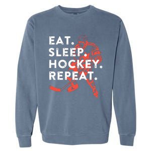 Eat Sleep Hockey Repeat Garment-Dyed Sweatshirt