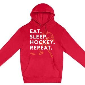 Eat Sleep Hockey Repeat Premium Pullover Hoodie