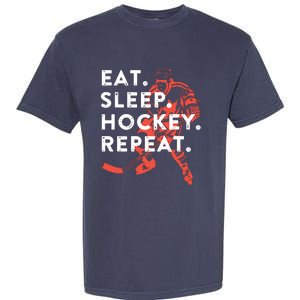 Eat Sleep Hockey Repeat Garment-Dyed Heavyweight T-Shirt