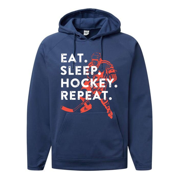 Eat Sleep Hockey Repeat Performance Fleece Hoodie