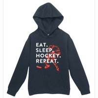 Eat Sleep Hockey Repeat Urban Pullover Hoodie