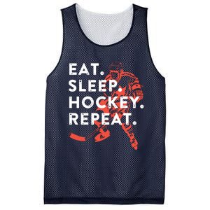 Eat Sleep Hockey Repeat Mesh Reversible Basketball Jersey Tank