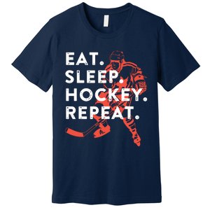 Eat Sleep Hockey Repeat Premium T-Shirt