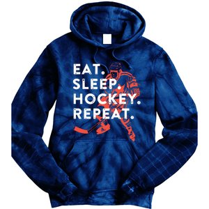 Eat Sleep Hockey Repeat Tie Dye Hoodie