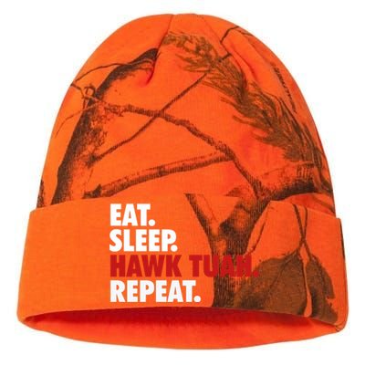 Eat Sleep Hawk Tuah Repeat Kati Licensed 12" Camo Beanie