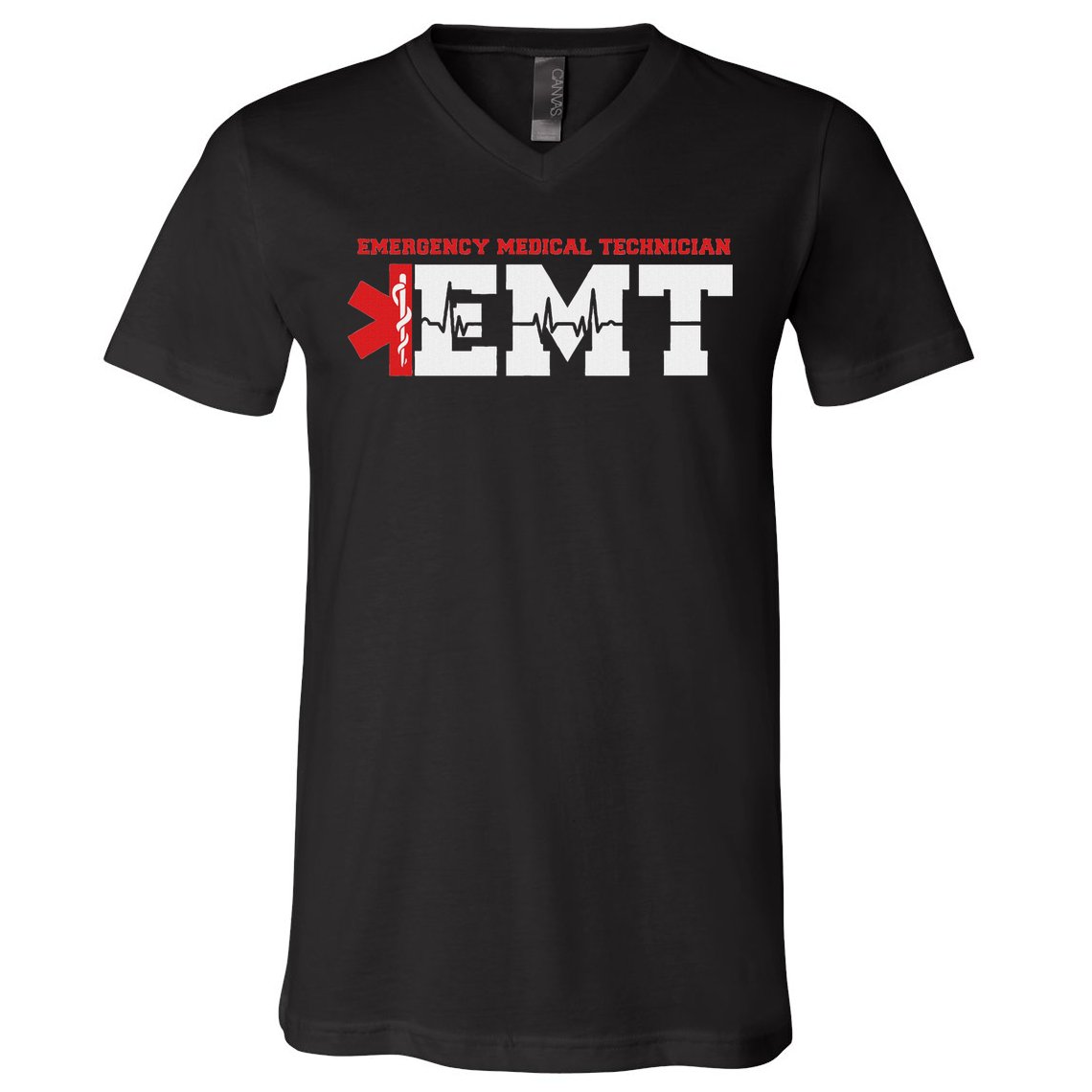 Emergency Service Heartbeat Paramedic Medical Gift V-Neck T-Shirt