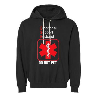 Emotional Support Husband Do Not Pet Garment-Dyed Fleece Hoodie