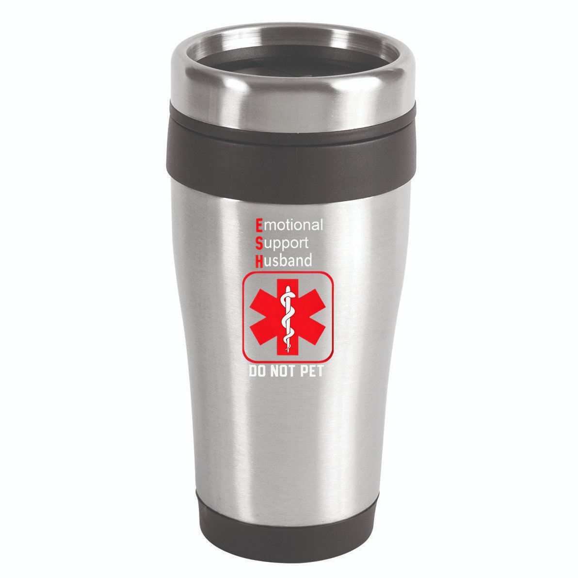 Emotional Support Husband Do Not Pet 16oz Travel Tumbler