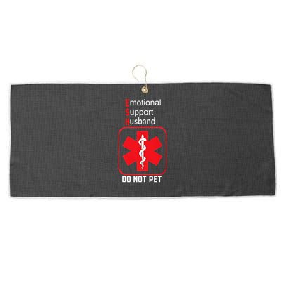 Emotional Support Husband Do Not Pet Large Microfiber Waffle Golf Towel
