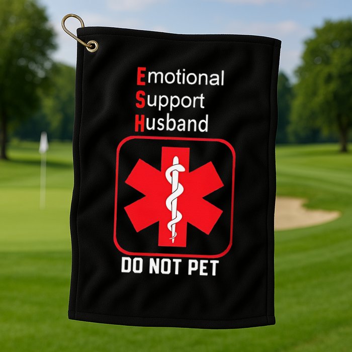 Emotional Support Husband Do Not Pet Golf Towel